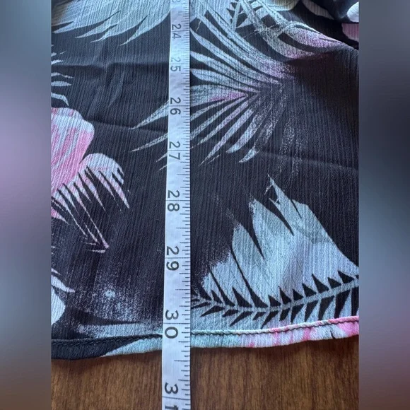 Miken Black and Pink Sheer Open Front cinch tie waist Swim Cover-Up Size XL - Picture 11 of 12